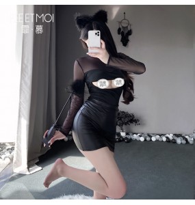 FEE ET MOI - Matte Slim Fit Bodycon Dress (Black)